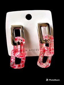 Beautiful Designed Red N Silver Fashionable Earrings For Any Occasion