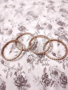 Set of 4 Gold Bangle Bracelets