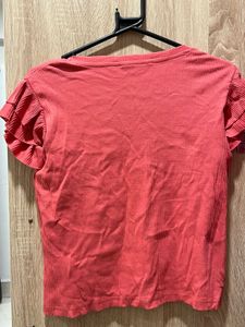 Pink Ruffle Sleeve Ribbed Top | Soft &amp; Stretchy