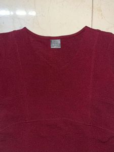 Burgundy A-Line Dress