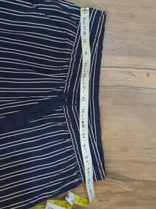 Navy Blue Stripe Drawstring Pants