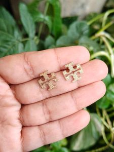 Tory Burch Logo Stud Inspired Earrings