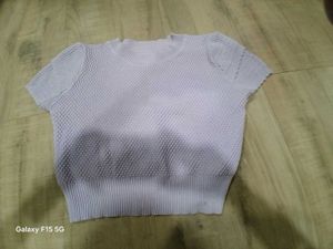 Lavender Knit Crop Top
