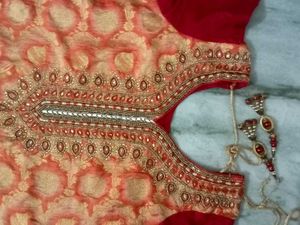 Elegant Orange &amp; Gold Kurti