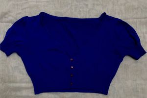 Trendy Blue Crop Top