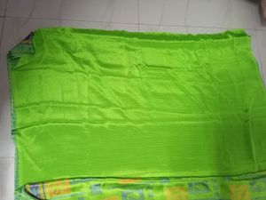 Parrot Green Crepe Butter Silk Saree