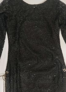 Black Floral Net Kurta (Women)