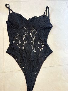 Elegant Backless Black Lace Bodysuit