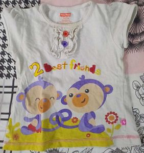 Girls Cute Monkeys Tee