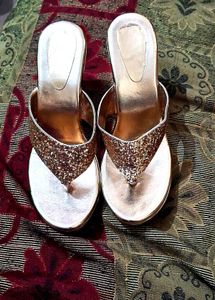 Gold Glitter Wedges
