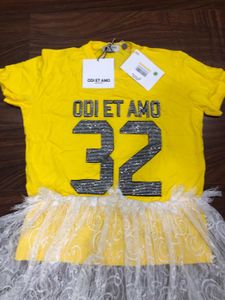 Odi Et Amo Yellow Top with Lace