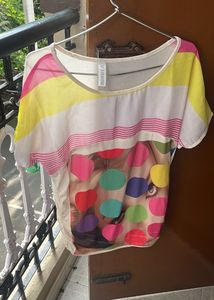 Pink And White Top