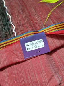 Handprint Handloom Saree - Slate Grey