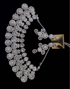 Diamond Statement Necklace &amp; Earrings