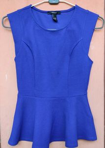 Cobalt Blue Peplum Top
