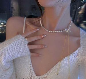 Pearl Necklace with Butterfly Pendant