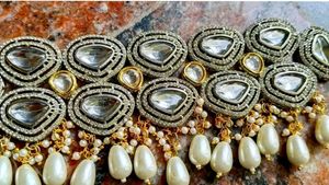 Sameera Double Layer Polki Choker Set