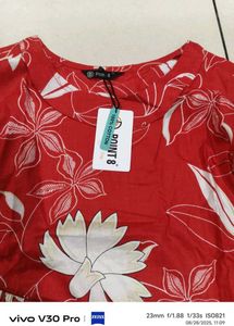 Red Floral Pajama Set