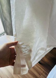 White Long Sleeve linen Top