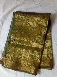 Olive Green Saree