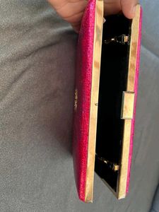 Pink Metallic Clutch