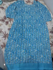 Blue textured summer dress