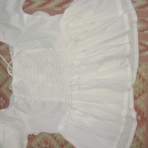 White Ruffled Top