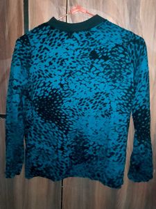 Blue & Black Print Long Sleeve