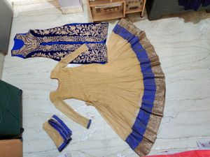 Beautiful 3 Pieces Navy Blue Gown