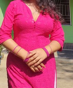 Pink Embroidered Kurta