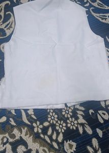 White Kurta Pajama And Wase ort