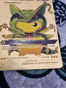POKEMON REAL GOLD CARD Pikachu Mega Rayquaza