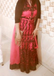 Heavy Embroidery Pink Gown
