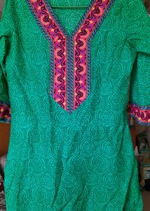 Green Patterned Tunic Top