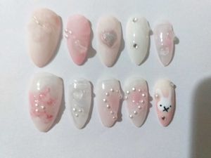 Press On Nails(Miffy&#39;s Milk Bath)🐰🥛🍥💕