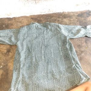 Patterned Button-Down Shirt