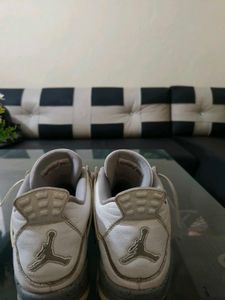 White Oreo Air Jordan 4 Sneaker