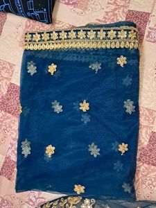 Blue Heavy Lehenga For Kids.