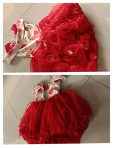 Red Flower Girl Dress