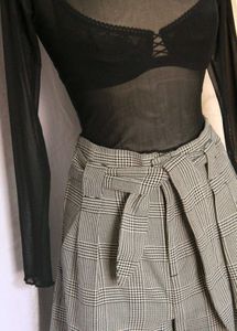 Zara High Waisted Plaid Shorts