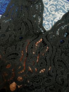 Korean Black Net Crop Top