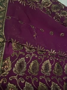 Purple Embroidery Saree