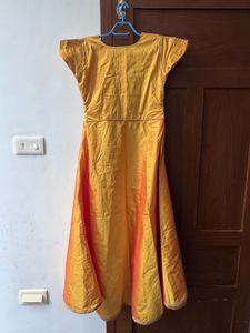 Yellow &amp; Orange Anarkali Gown