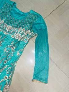 ✨ Turquoise Elegance Anarkali Dress ✨