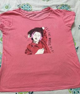 Pink Graphic Tee - Let the Music Play