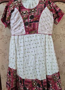 White &amp; Pink Chaniya choli with duppata