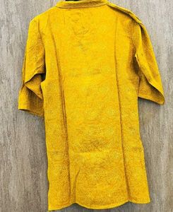 Mustard Pintuck Cotton Kurti