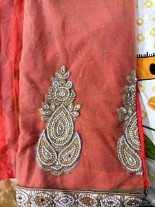 Price Reduced! Heavy Work Net Saree Without Blouse