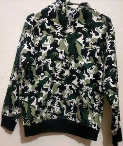 Olive Black Print Hoodie Sweatshirt For 10-12 Year