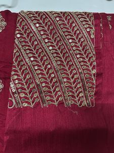 Maroon Saree with Gold Sequins
